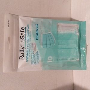 3/$15.00 Rally Be Safe 10 disposable face mask children kids 3 layer